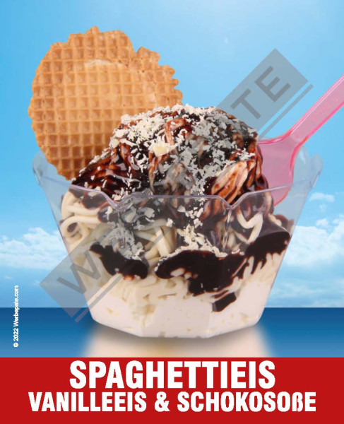 Spaghettieis mit Schokosoße Magnetschild