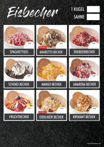 Produkt -Eisbecher Togo A1 Plakete