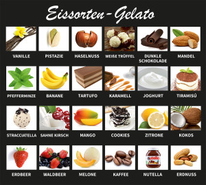 Produkt -Eissorten Schild 100x100cm